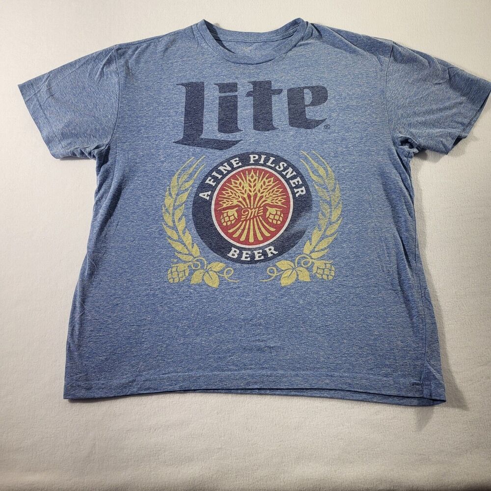 Official Miller Lite Logo Adult T-Shirt Beer College Party Size Medium